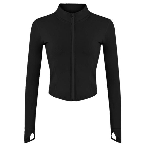 Women’s Lightweight Full Zip Running Jacket – Slim Fit Workout Track Top with Thumb Holes