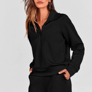 Women’s 2-Piece Lounge Set – Half-Zip Sweatshirt with Wide-Leg Pants Tracksuit
