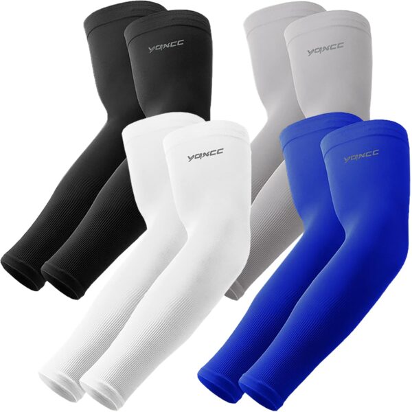 Arm Sleeves for Men & Women – Cooling UV Sun Protection, Sports Compression, Basketball & Football Outdoor Sleeves