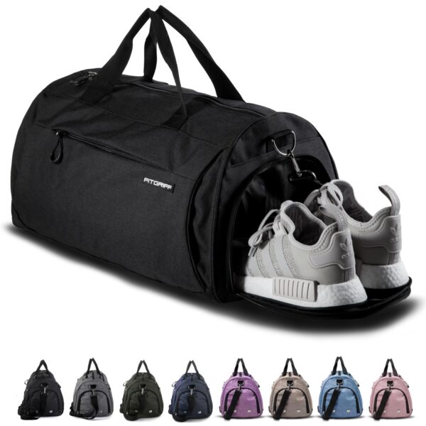 Gym Duffle Bag for Men & Women – Travel, Sports, Fitness & Workout Bag with Shoe and Wet Compartments