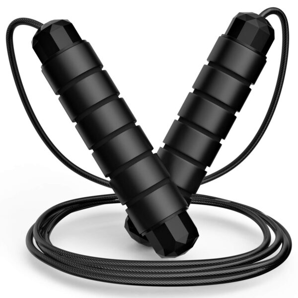 Adjustable Steel Jump Rope – Tangle-Free Speed Rope with Foam Handles for Home Gym & Fitness
